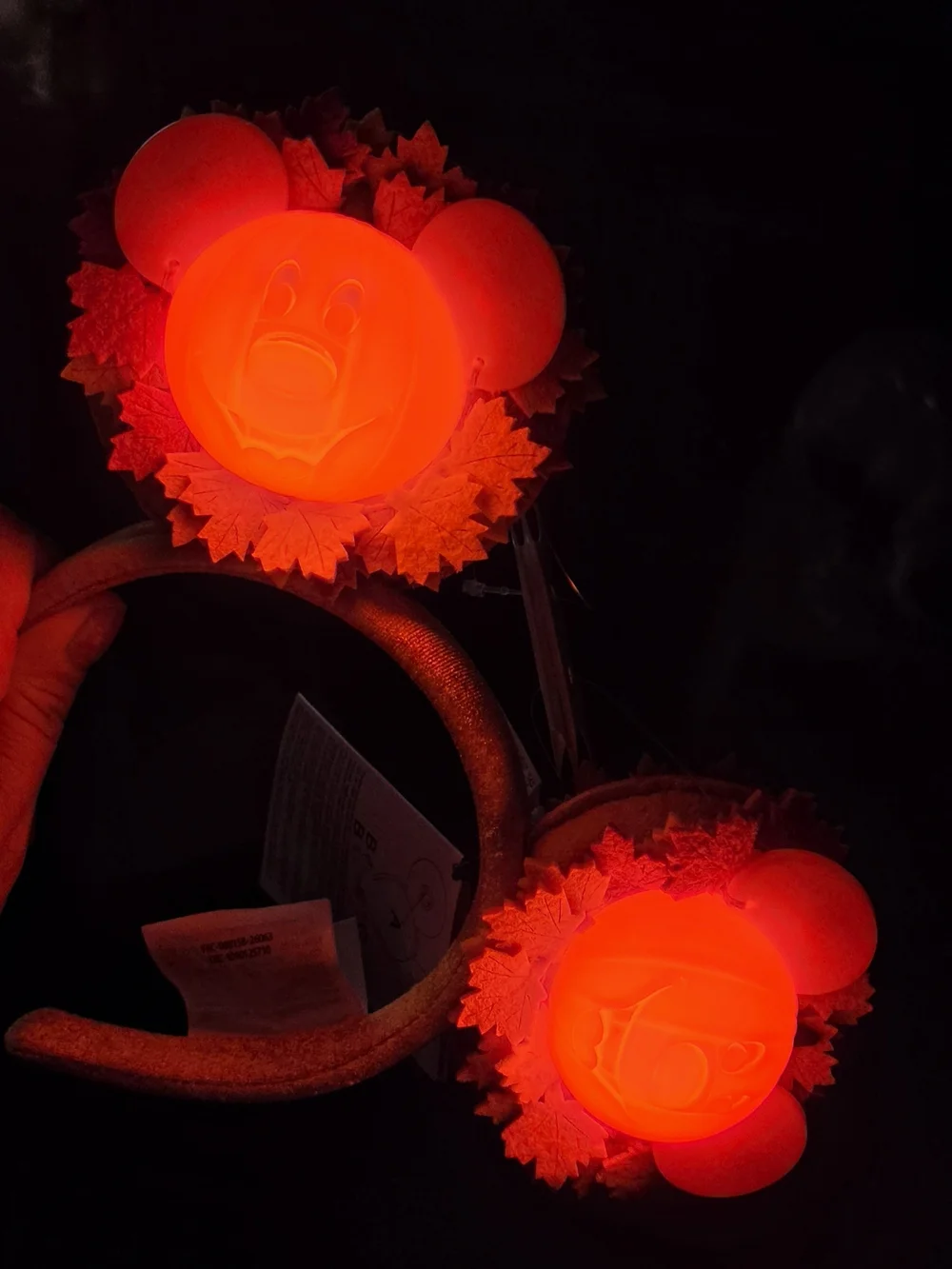 Mickey Mouse Light-Up Jack-o'-Lantern Wreath Ear Headband
